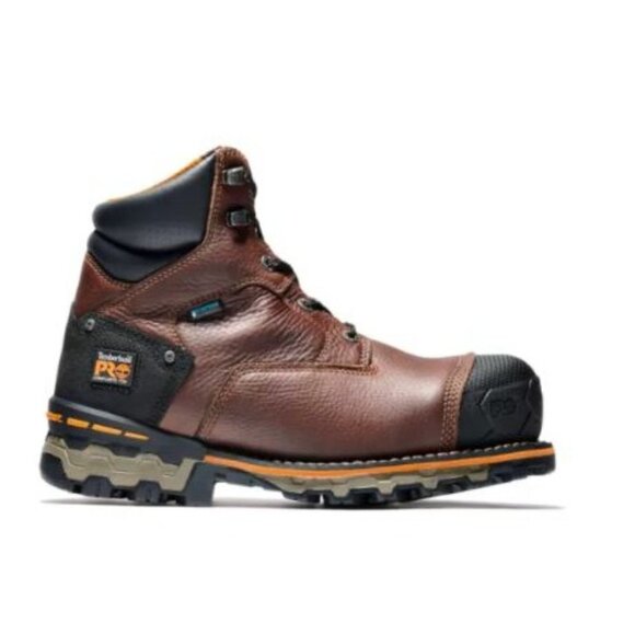 Timberland Mens Brown Leather Boondock 6" Composite Toe Work Boots Sz 10 W New - Picture 7 of 11